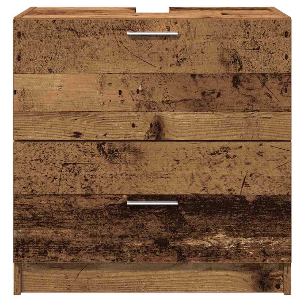 Vaskeskap med skuff Gamle tre 59 x 37 x 59 cm Konstruert tre