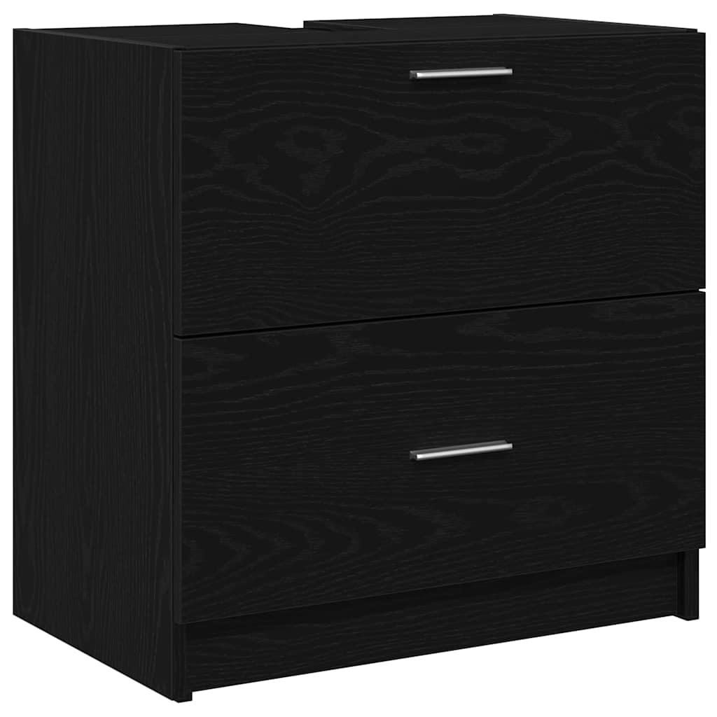 Vaskeskap med skuff Svart Eik 59 x 37 x 59 cm Konstruert tre