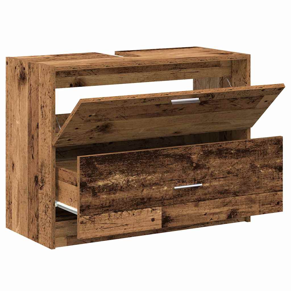 Baderomsskap med skuff Gamle tre 78 x 37 x 59 cm Konstruert tre