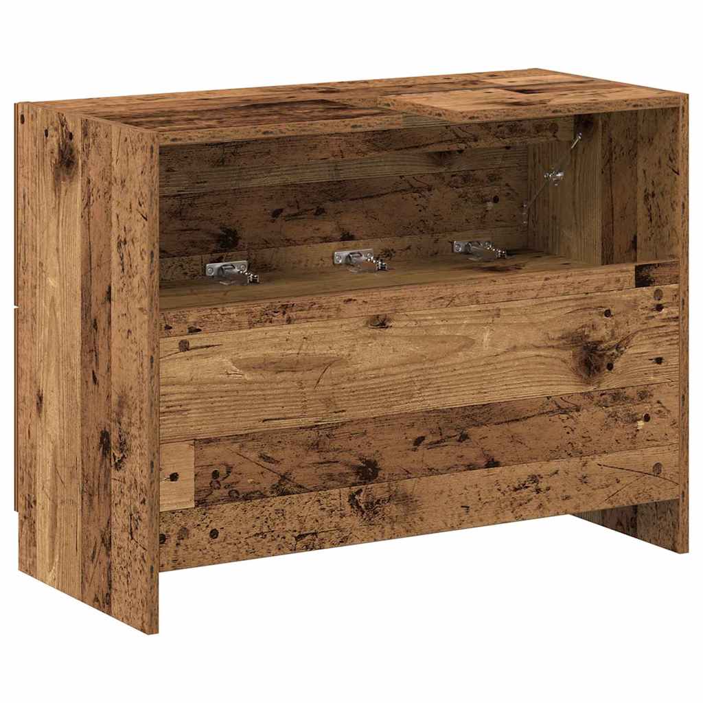 Baderomsskap med skuff Gamle tre 78 x 37 x 59 cm Konstruert tre