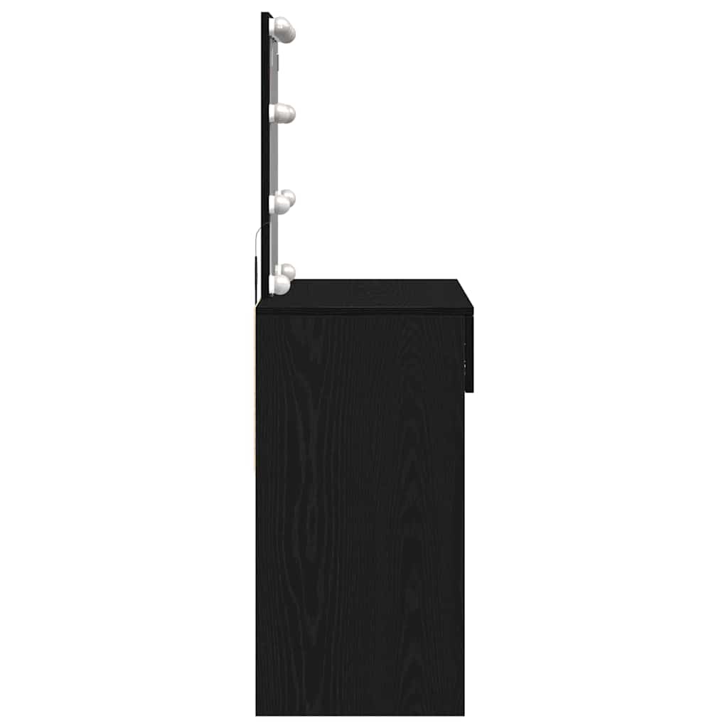 Sminkebord med skuff Svart Eik 100 x 40 x 130 cm Konstruert tre