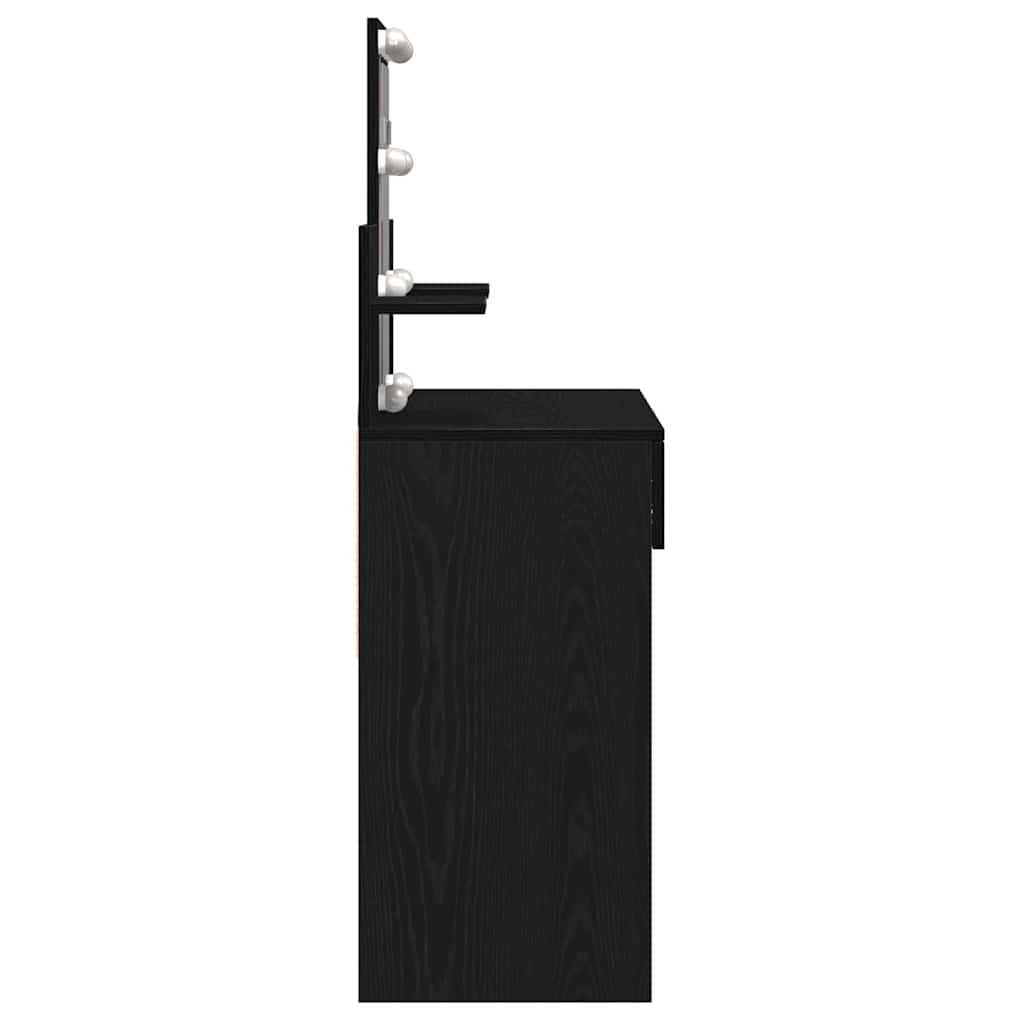 Sminkebord med skuff Svart Eik 100 x 40 x 130 cm Konstruert tre