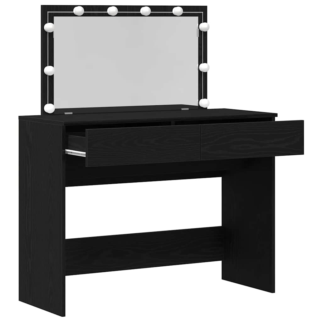Sminkebord med skuff Svart Eik 100 x 40 x 120 cm Konstruert tre