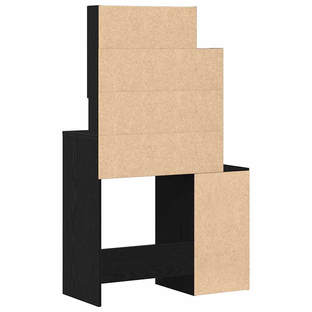 Sminkebord med skuff Svart Eik 80 x 35 x 132 cm Konstruert tre