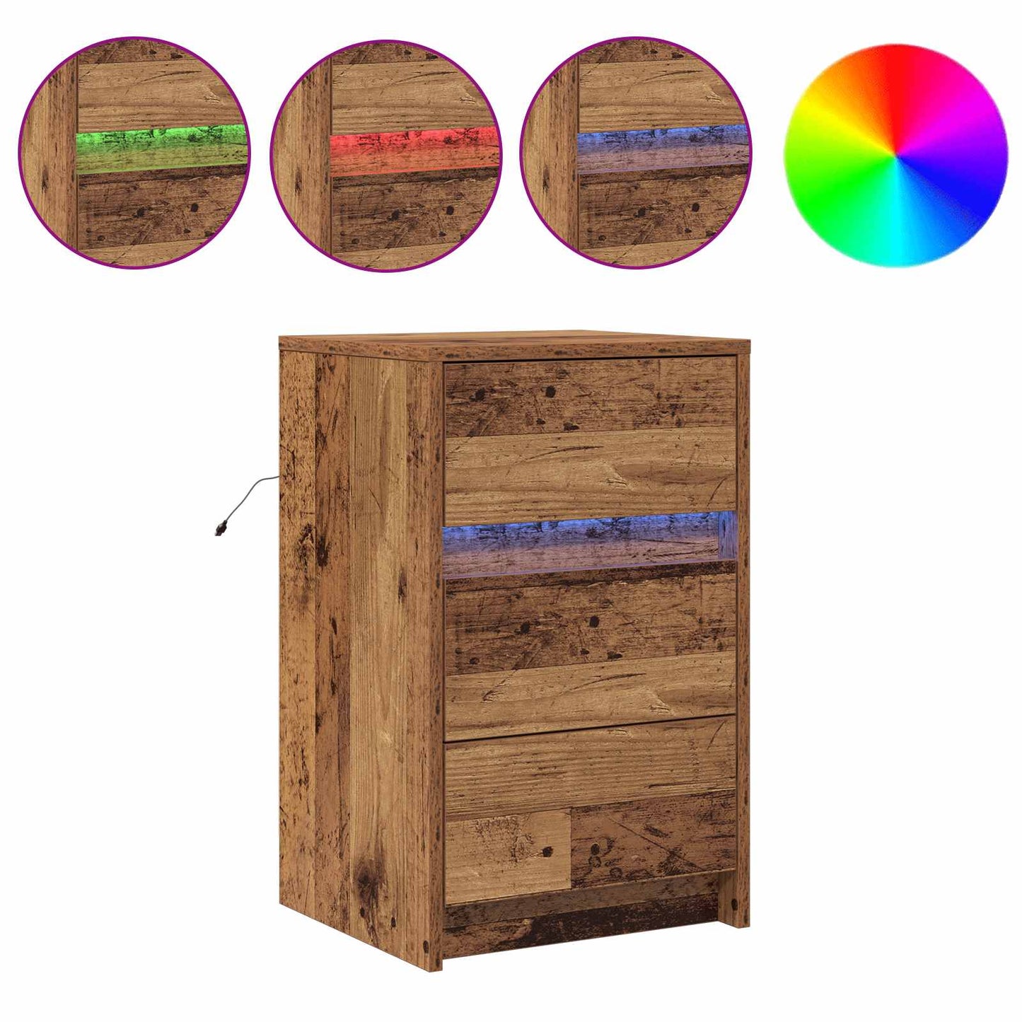Nattbordskap Gammelt tre 38 x 34 x 61 cm Konstruert tre