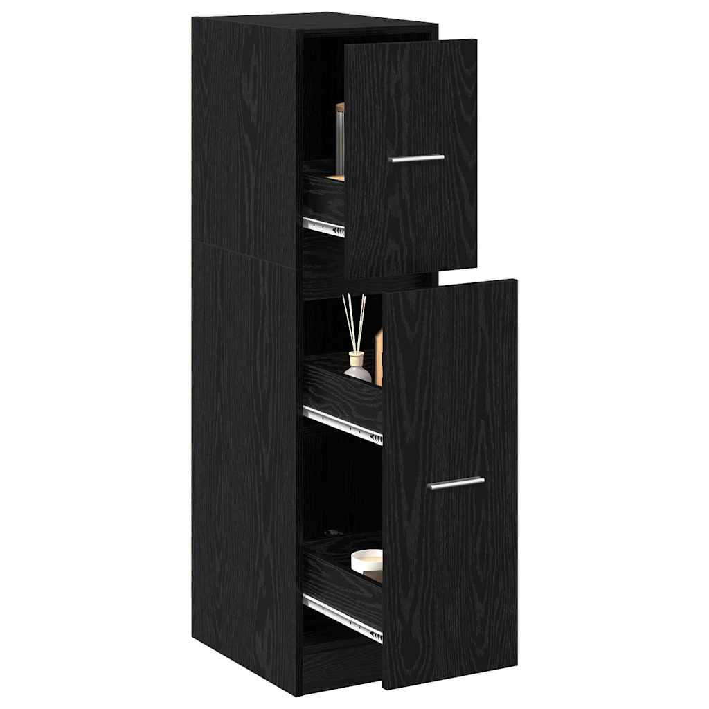 Apotekskap Svart eik 30 x 41 x 118 cm Konstruert tre