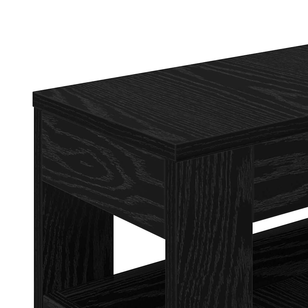 Baderomsinnredningssett med hjul Svart Eik 65 x 23 x 87 cm