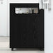 Baderomsinnredningssett med hjul Svart Eik 65 x 23 x 87 cm