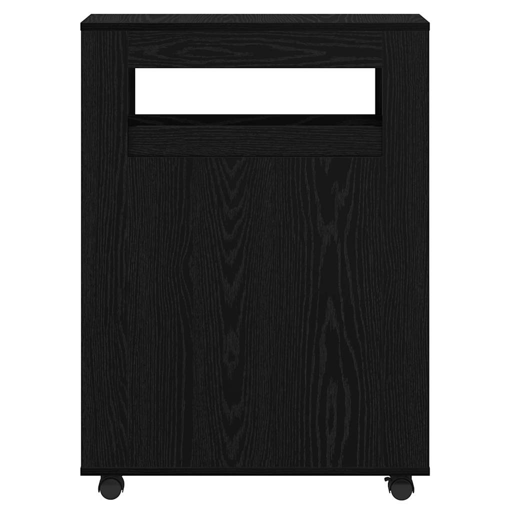Baderomsinnredningssett med hjul Svart Eik 65 x 23 x 87 cm