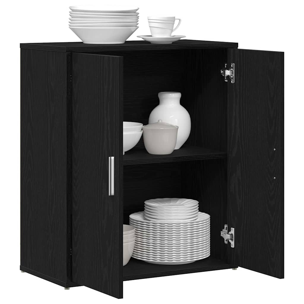 Skjenk svart eik 60x31x70 cm konstruert tre
