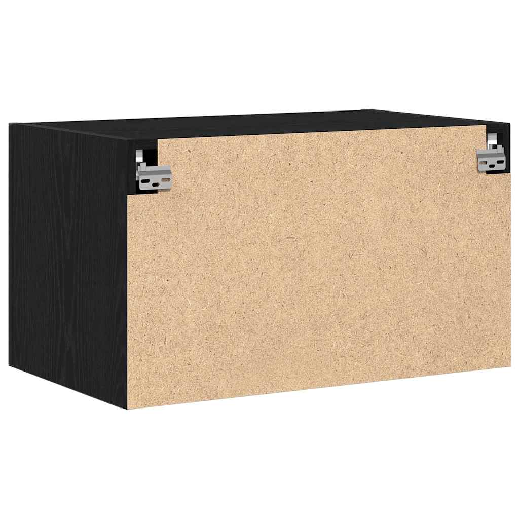 Veggskap Veggmontert Svart eik 70 x 42.5 x 40 cm Konstruert tre