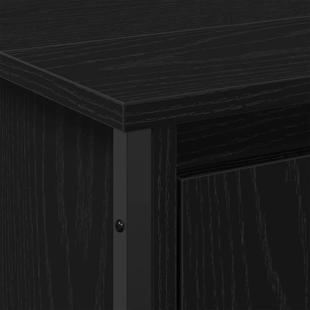 Baderomsvaskeskap Svart Eik 91 x 35 x 60 cm Konstruert tre