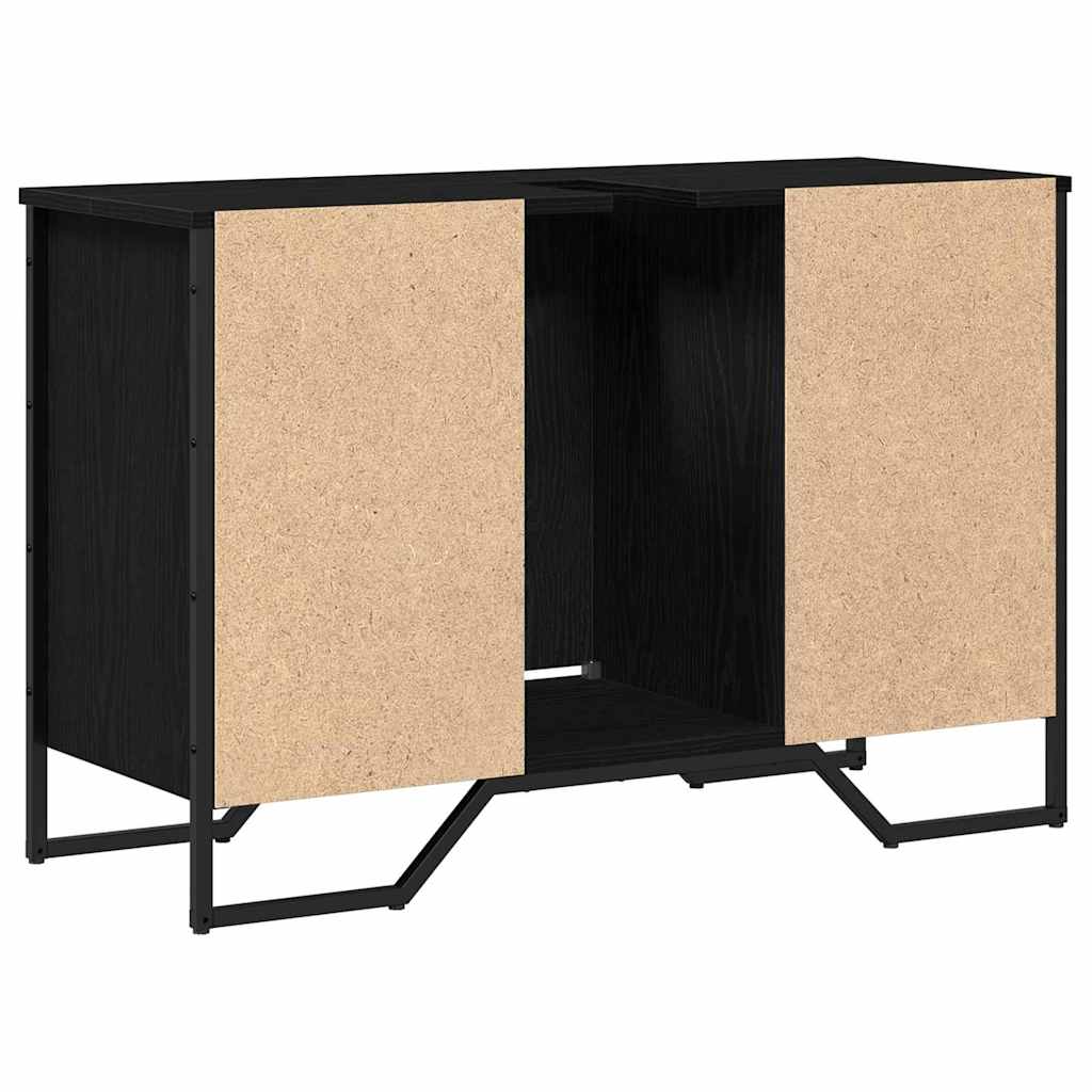 Baderomsvaskeskap Svart Eik 91 x 35 x 60 cm Konstruert tre