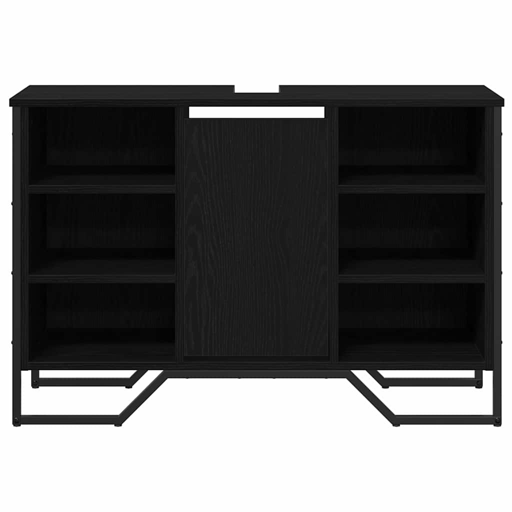 Baderomsvaskeskap Svart Eik 91 x 35 x 60 cm Konstruert tre