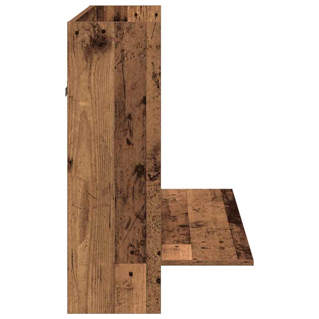 Veggmontert skrivebord med hylle Gammelt tre 105 x 48 x 75 cm