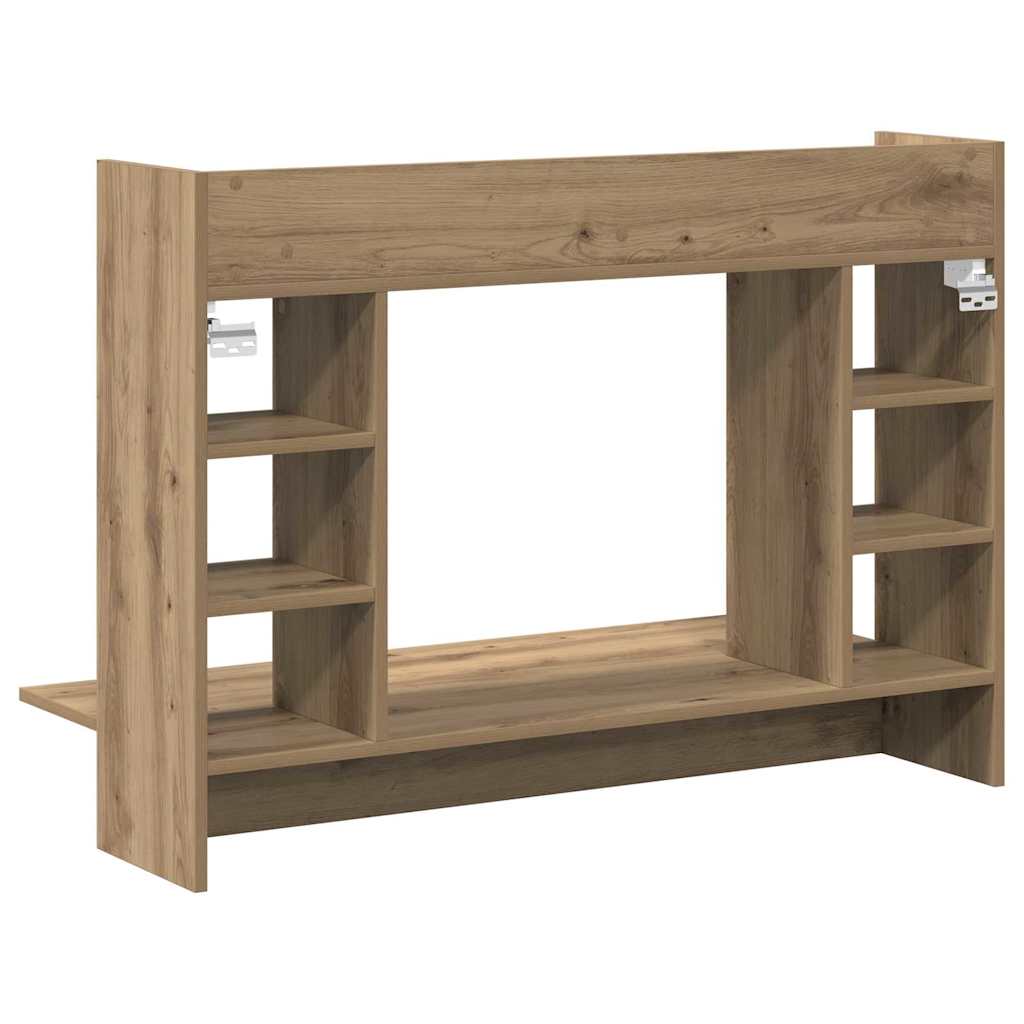 Veggmontert skrivebord med hylle artisan eik 105 x 48 x 75 cm