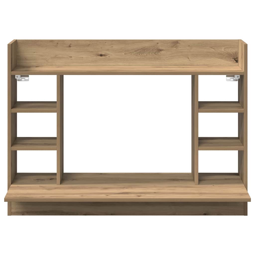 Veggmontert skrivebord med hylle artisan eik 105 x 48 x 75 cm
