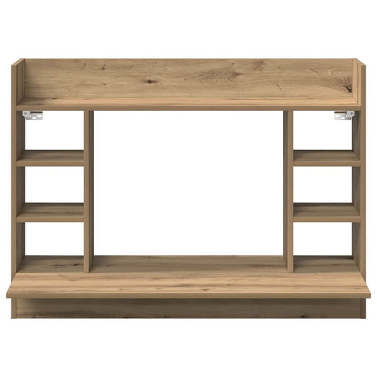 Veggmontert skrivebord med hylle artisan eik 105 x 48 x 75 cm