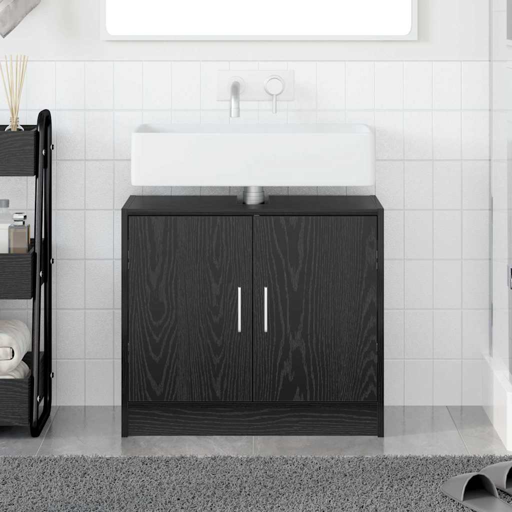 Baderomsskap med dør Svart Eik 63 x 29 x 55 cm Konstruert tre