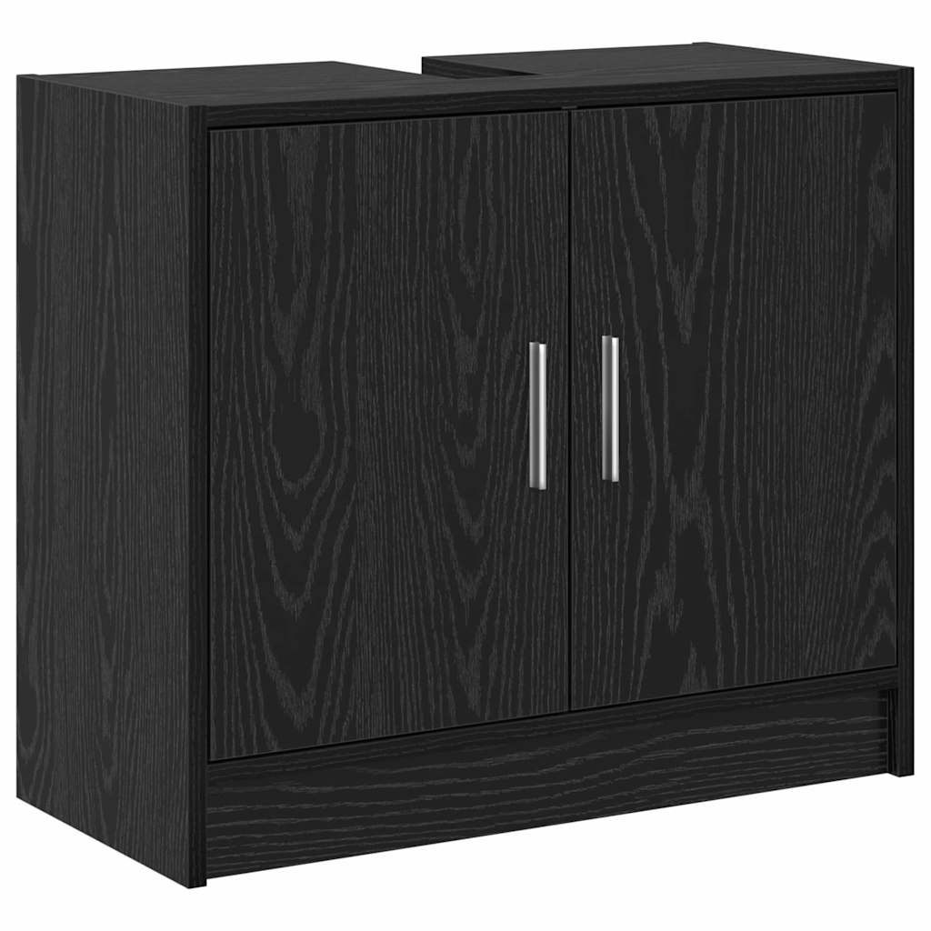 Baderomsskap med dør Svart Eik 63 x 29 x 55 cm Konstruert tre