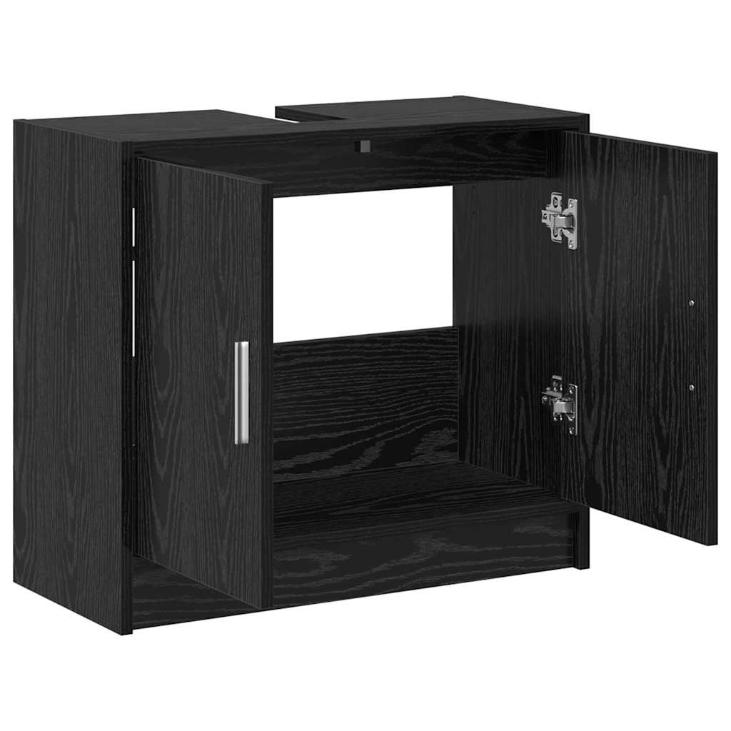 Baderomsskap med dør Svart Eik 63 x 29 x 55 cm Konstruert tre