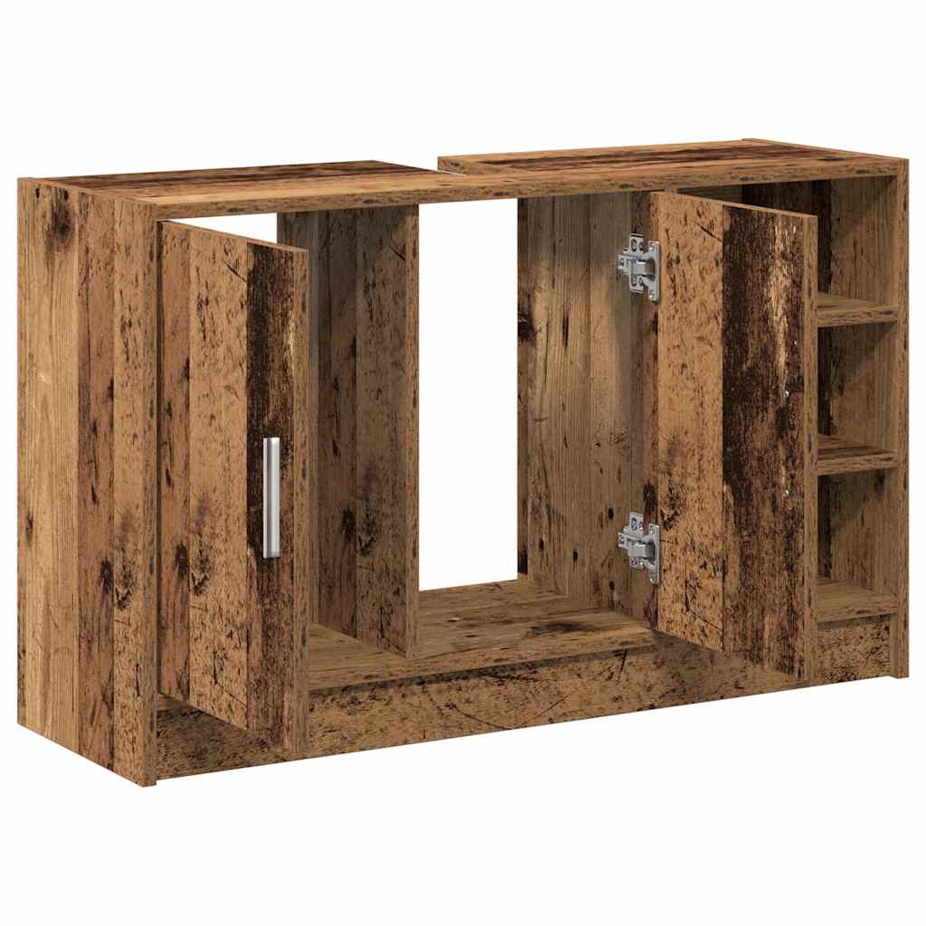 Baderomsskap med hylle Gamle tre 90 x 29 x 55 cm Konstruert tre