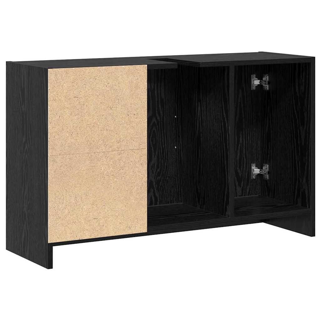 Vaskeskap med lagring Svart Eik 90 x 29 x 55 cm Konstruert tre