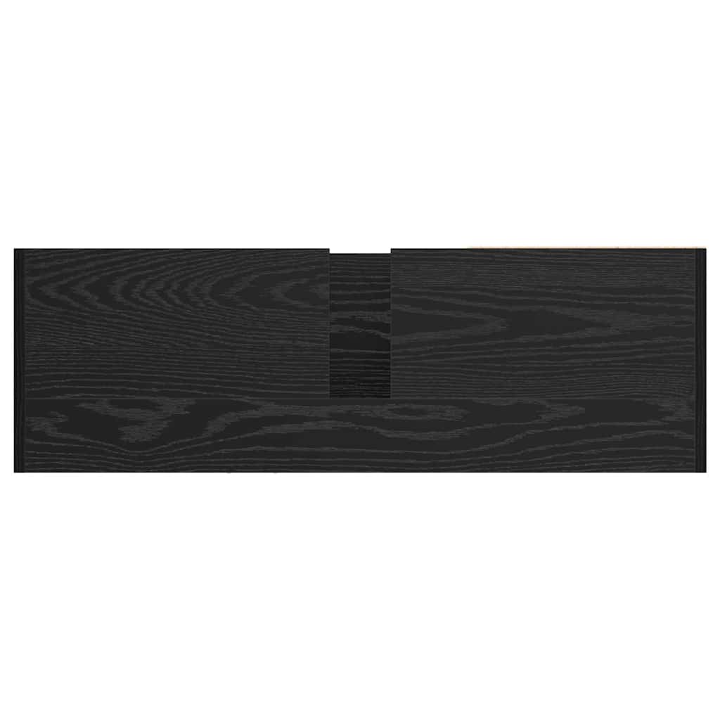 Vaskeskap med lagring Svart Eik 90 x 29 x 55 cm Konstruert tre