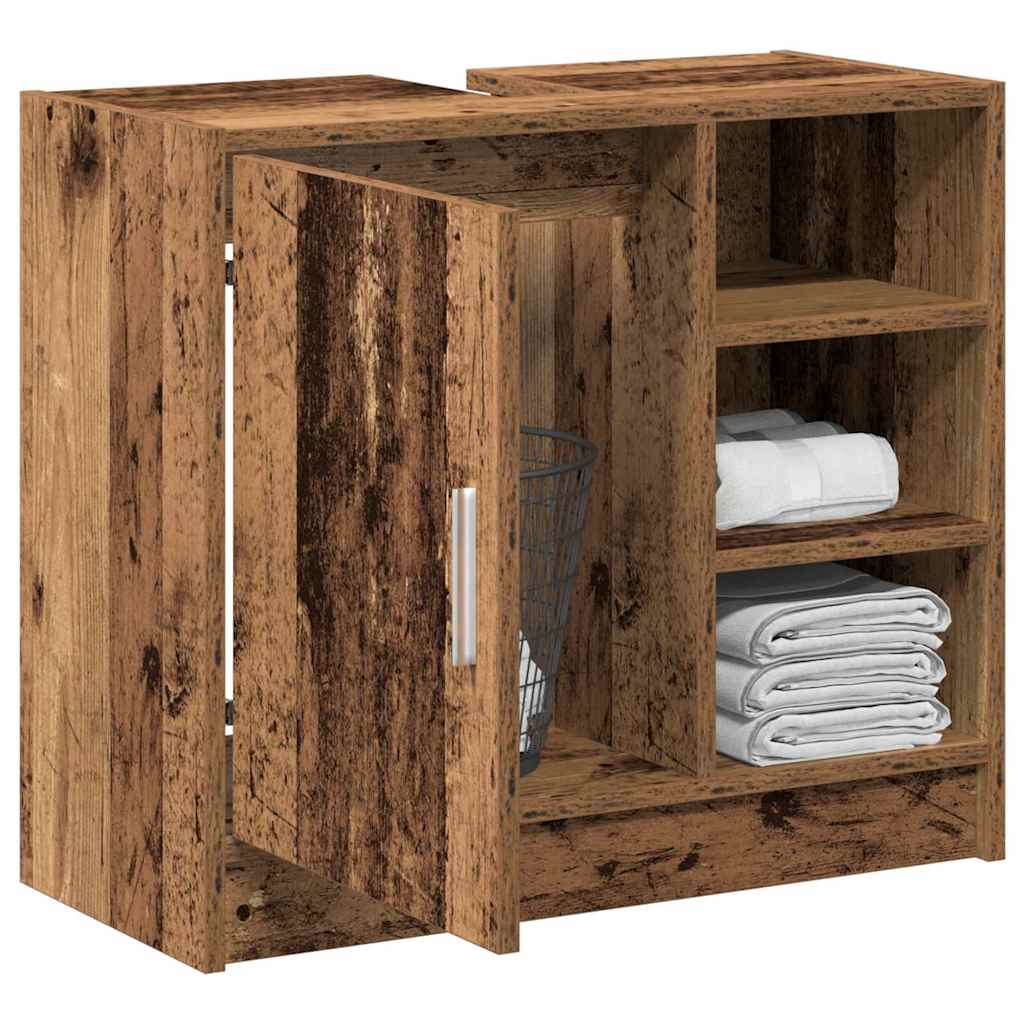 Baderomsskap med hylle Gamle tre 63 x 29 x 55 cm Konstruert tre