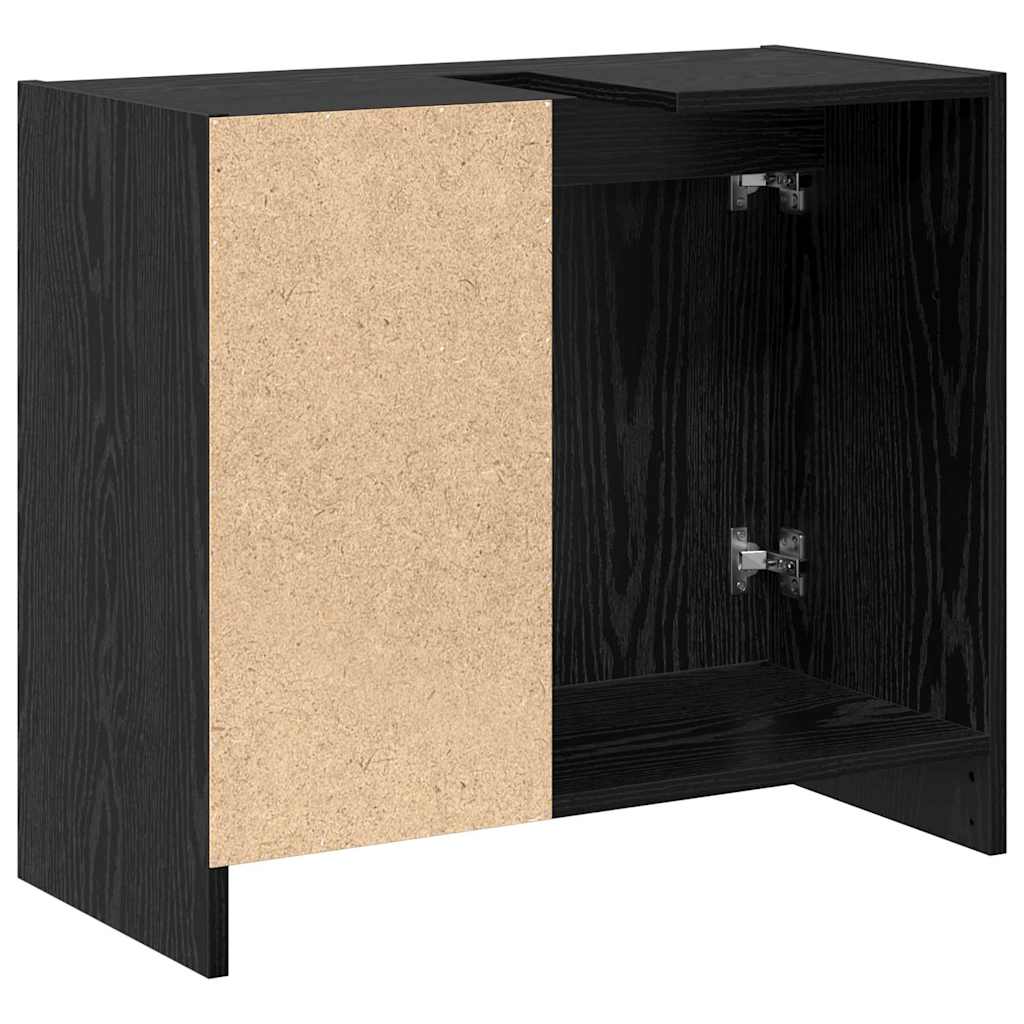 Baderomsskap med hylle Svart Eik 63 x 29 x 55 cm Konstruert tre