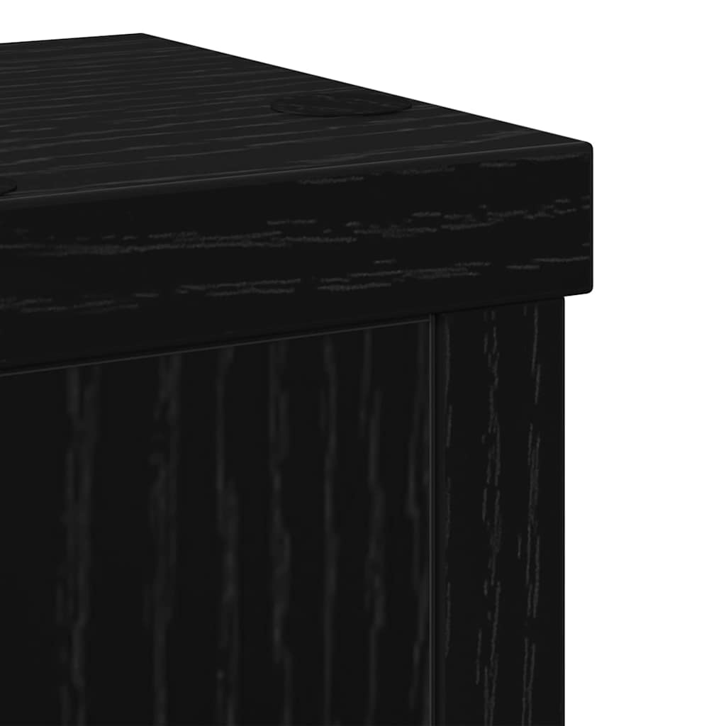Planteholder 2 pcs Svart eik 10 x 10 x 18 cm Konstruert tre