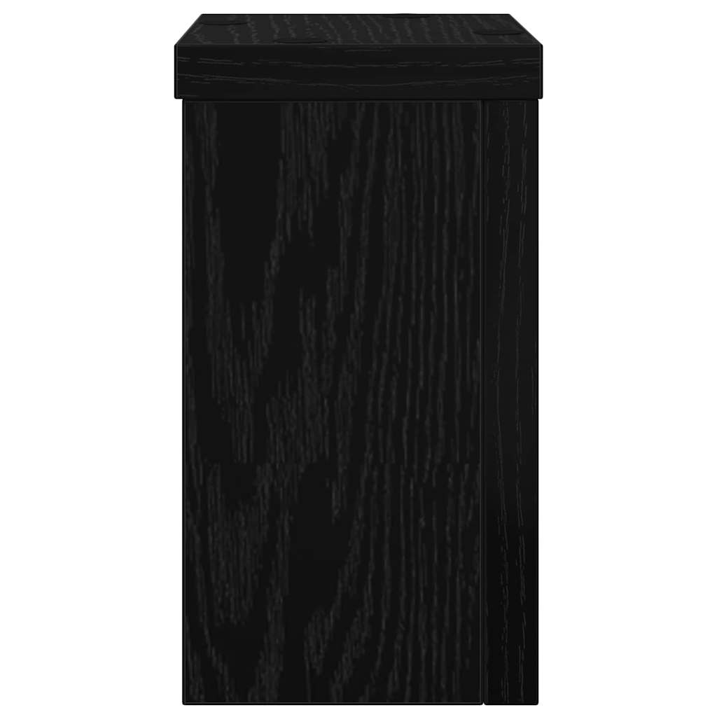 Planteholder 2 pcs Svart eik 10 x 10 x 18 cm Konstruert tre