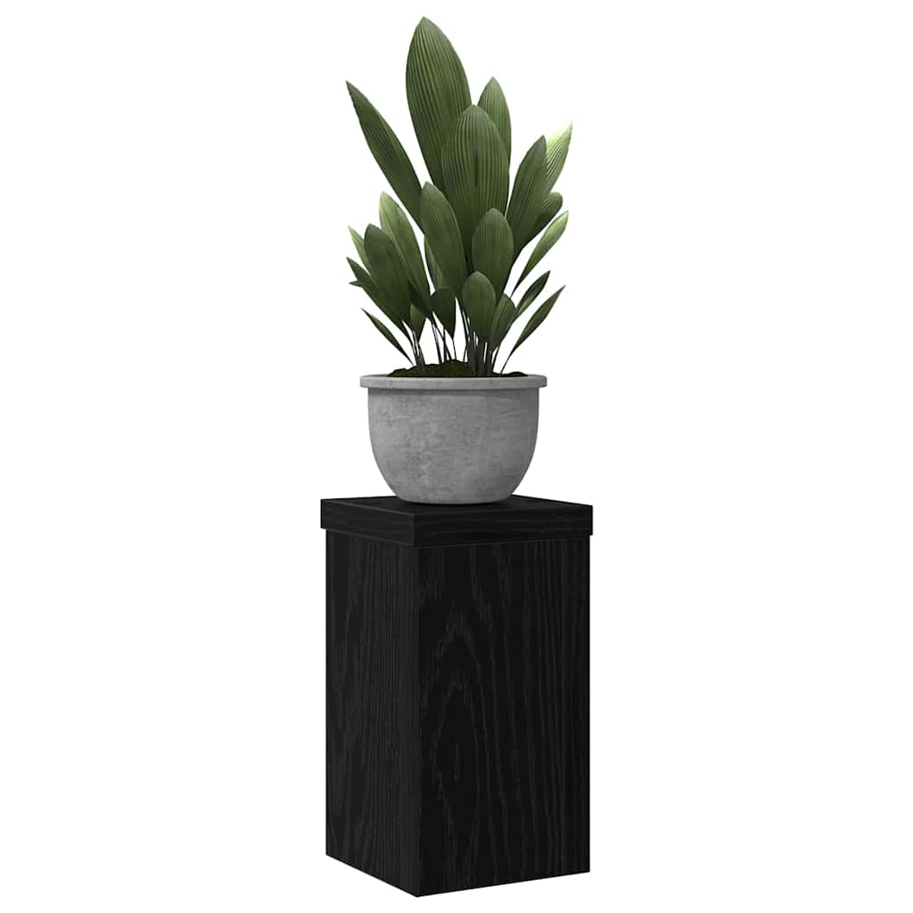 Planteholder 2 pcs Svart eik 10 x 10 x 18 cm Konstruert tre