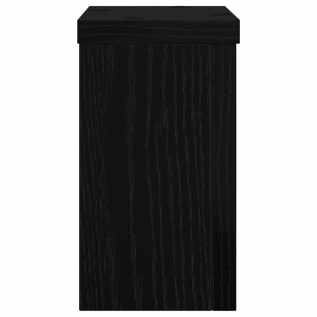 Planteholder 2 pcs Svart eik 10 x 10 x 18 cm Konstruert tre
