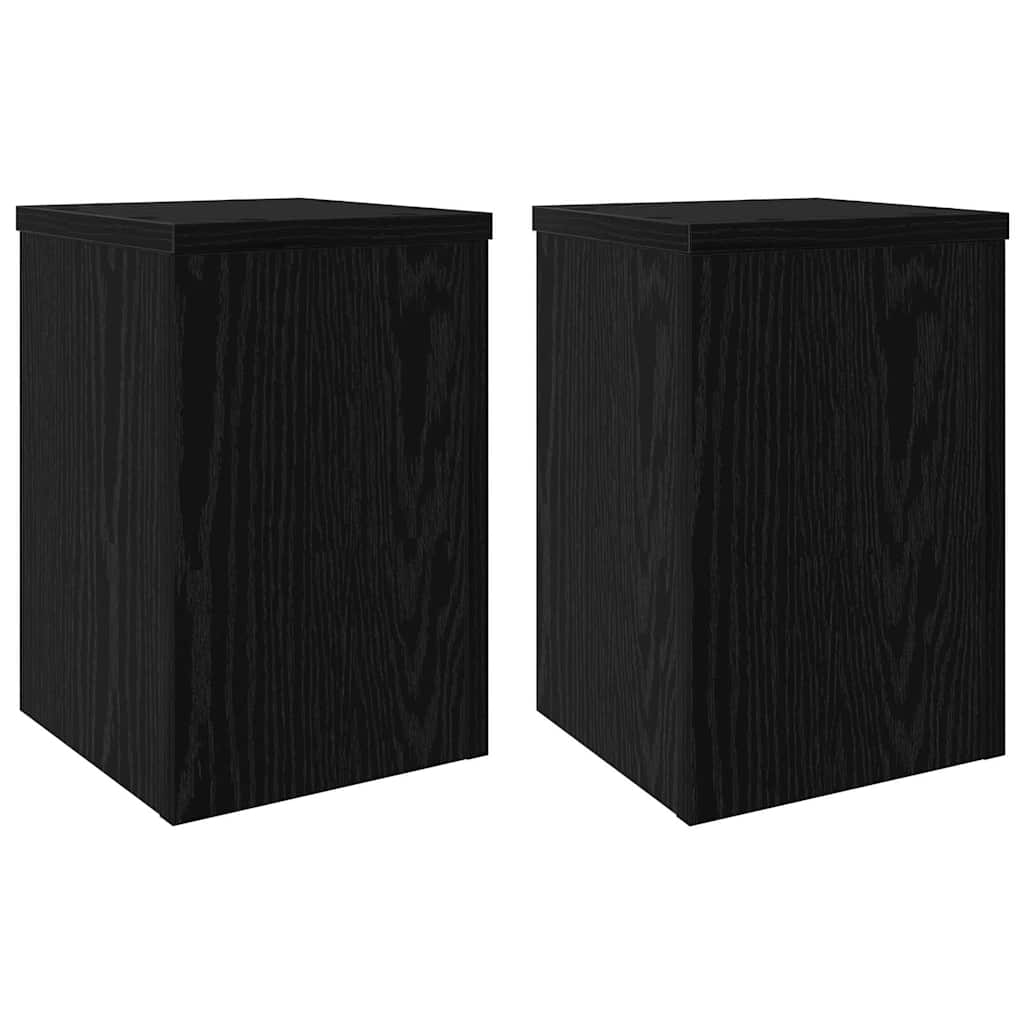 Planteholder 2 pcs Svart eik 20 x 20 x 30 cm Konstruert tre
