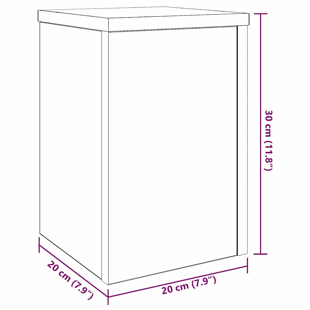 Planteholder 2 pcs Svart Eik 20 x 20 x 30 cm Konstruert tre