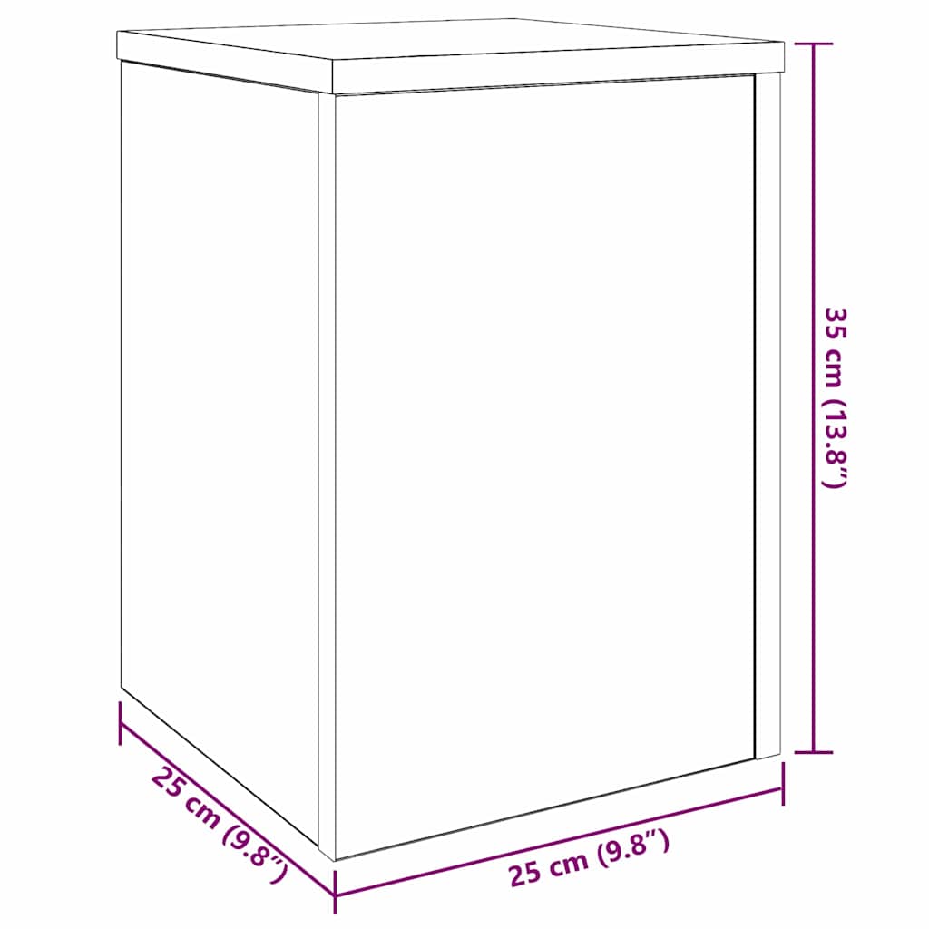Planteholder 2 pcs Svart Eik 25 x 25 x 35 cm Konstruert tre