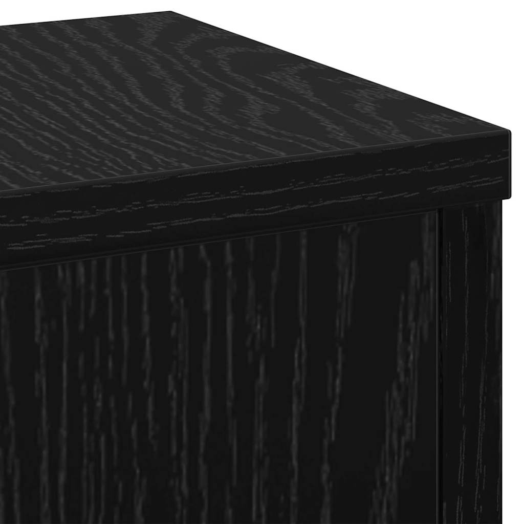 Planteholder 2 pcs Svart eik 17 x 17 x 60 cm Konstruert tre