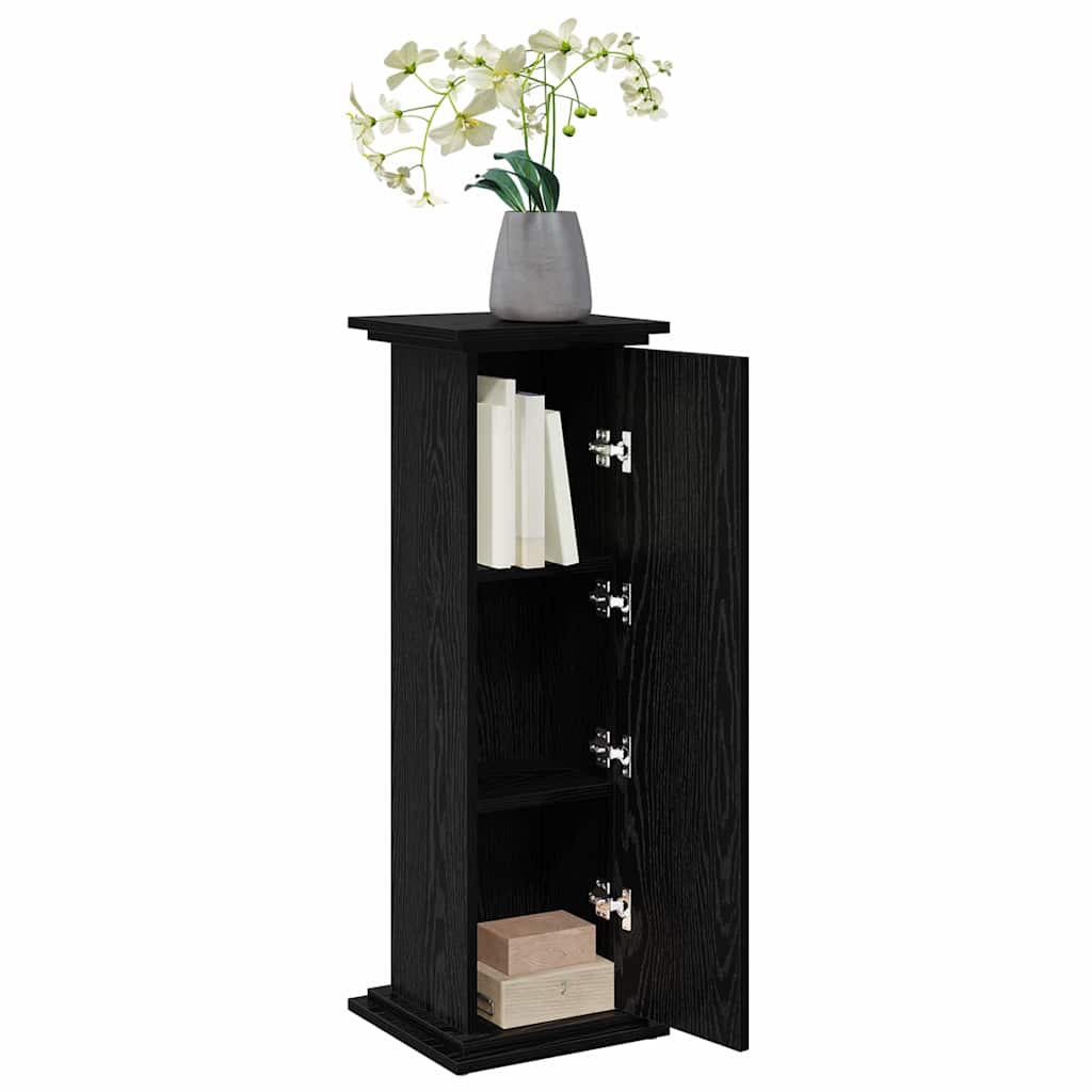 Visningsstativ med dør Svart Eik 31 x 30 x 90 cm Konstruert tre