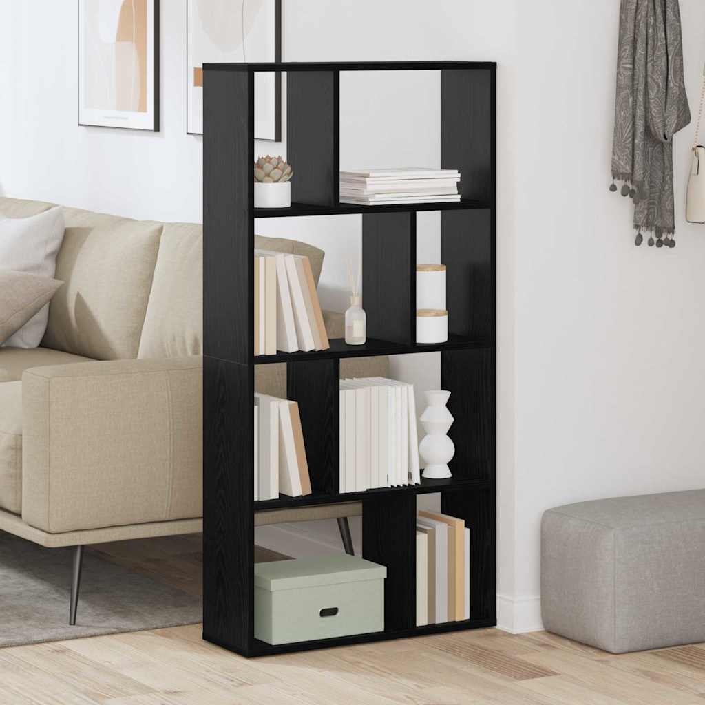 Bokskap 8 nivåer 60 x 20 x 120,5 cm Konstruert tre Svart Eik