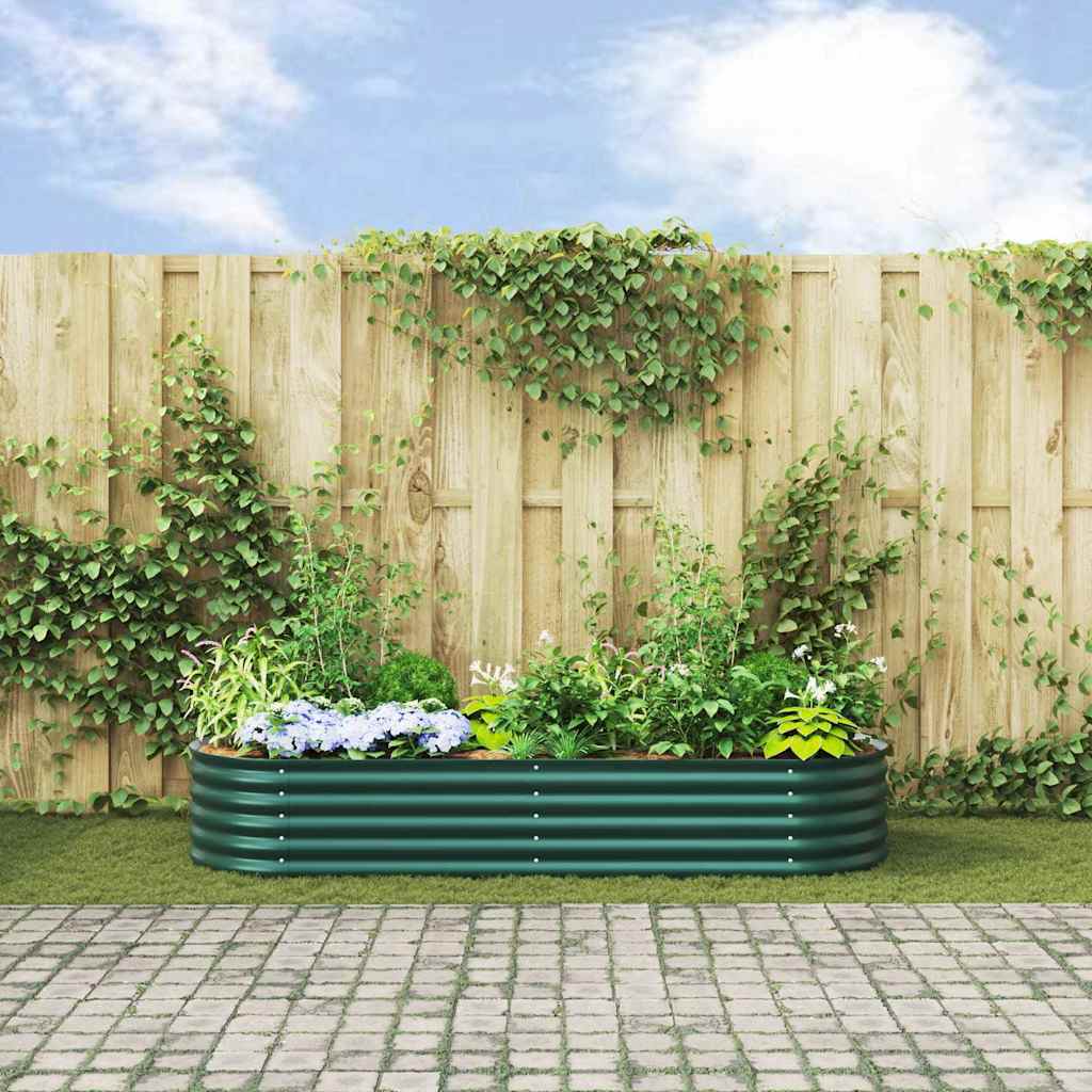 Hevet bed grønn 240 x 80 x 44 cm Stål