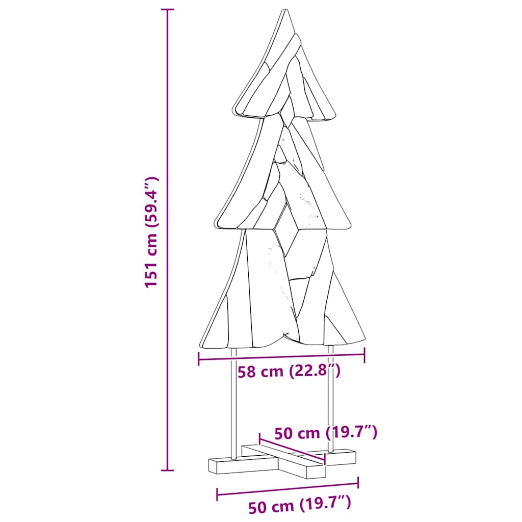 Juletre med stativ Brun 151 cm Heltre teak