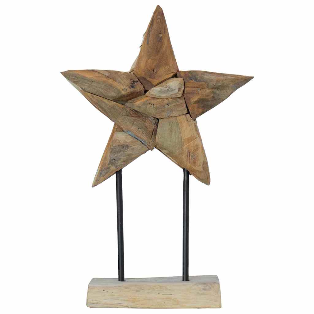 Juletre Stjerne Brun 30 x 5 x 45 cm Massivt Teaktre