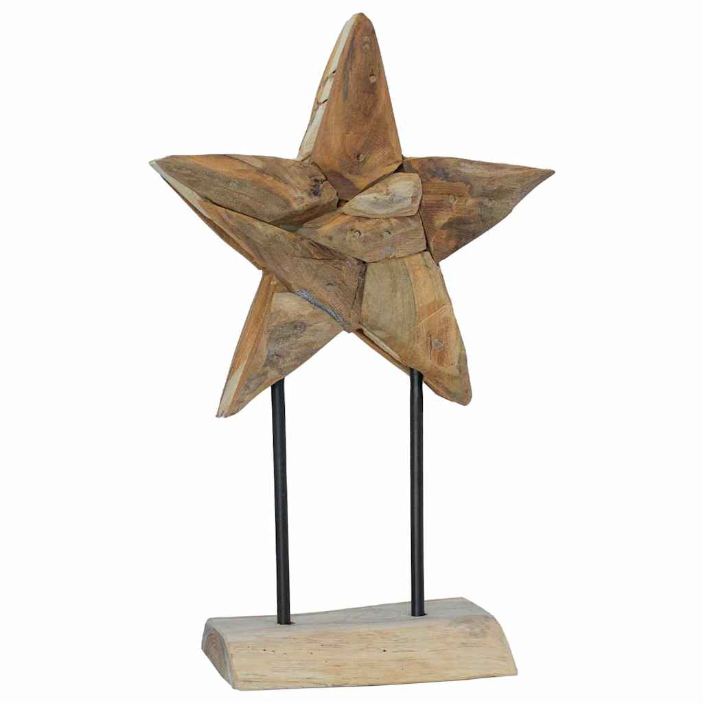 Juletre Stjerne Brun 31 x 15 x 46 cm Massivt Teaktre