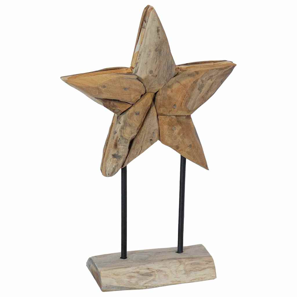 Juletre Stjerne Brun 31 x 15 x 46 cm Massivt Teaktre