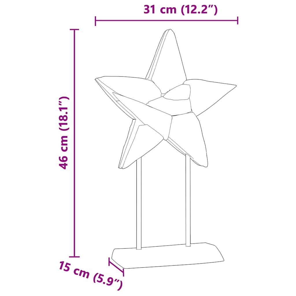 Juletre Stjerne Brun 30 x 5 x 45 cm Massivt Teaktre
