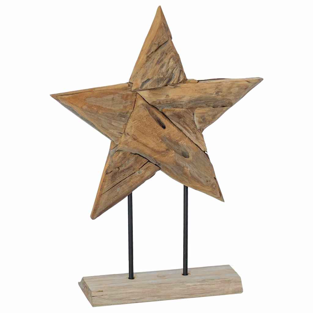 Juletre Stjerne Brun 43,5 x 13,5 x 59 cm Massivt Teaktre