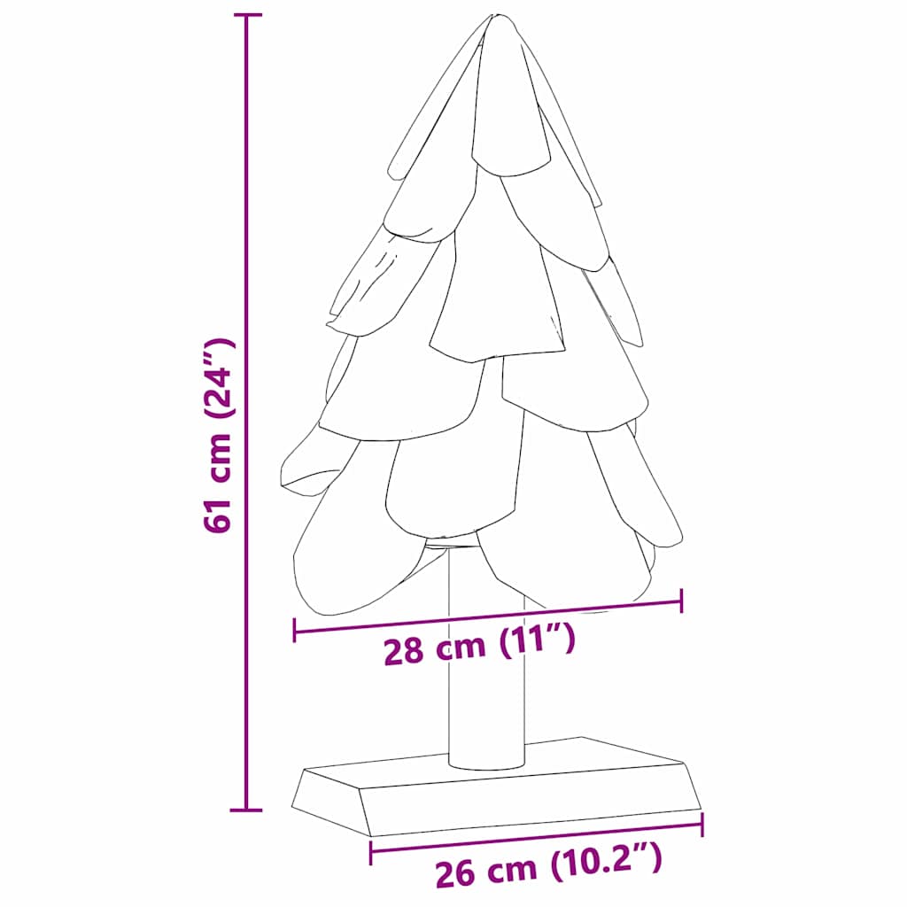 Juletre med stativ Brun 61 cm Heltre teak