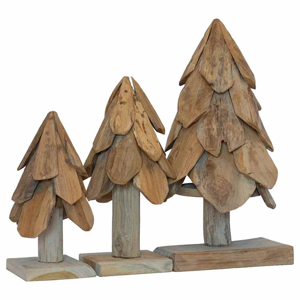 Juletre med stativ 3 pcs Brun Heltre teak