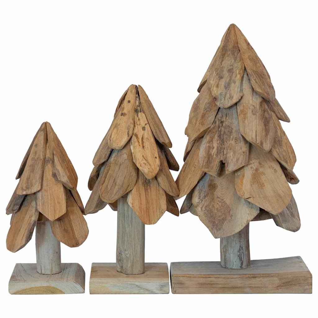 Juletre med stativ 3 pcs Brun Heltre teak